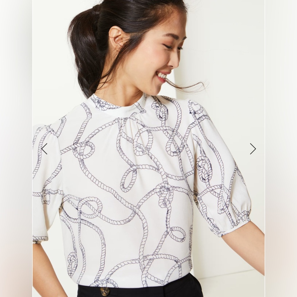 M&S Collection Rope Print Shell Top Blouse NEW US 10 - Picture 2 of 14